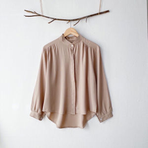 【Cat Walk】Women Korean Loose Fashion Blouse Casual Kemeja Cotton Crepe Ironless Trending Long Sleeve Shirt