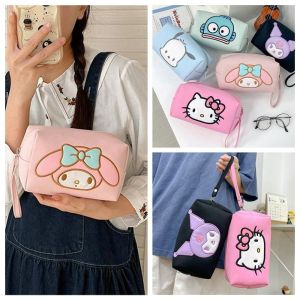 YOYO CHARMING Canvas Cartoon Makeup Bag Clutch Bag Purse Skincare Storage Bag Wash Bag Multifunctional Kuromi Cosmetic Bag Travel