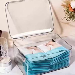 Storage Box Desktop Dustproof Sorting Box Miscellaneous Acrylic Office Transparent Bedroom Dormitory with Cover Large Capacity