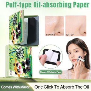 uff-Type Oil-Absorbing Paper Ponna Powder Puff Oil Absorbent Portable Face Fixing Tool Refreshing Mirror