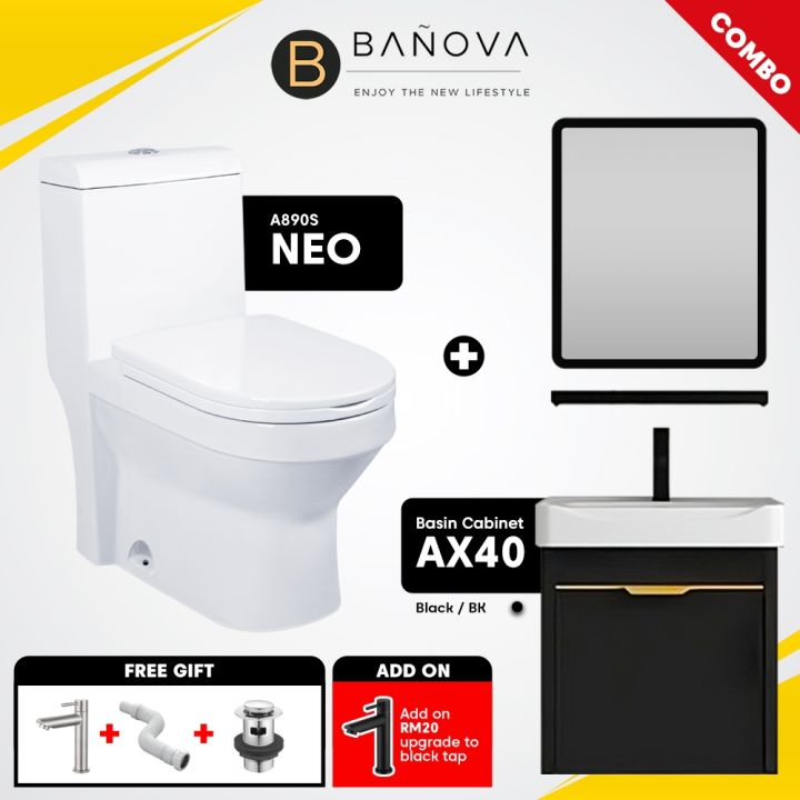 Banova bathroom basin cabinet ceramic sink cabinet Banova neo WC toilet ...