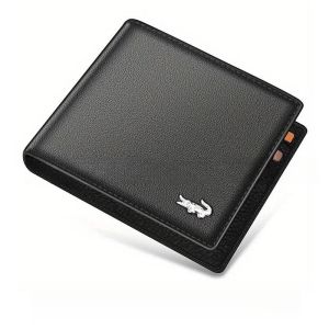 QNQN ผู้ชายใหม่ PU กระเป๋าสตางค์ธุรกิจแฟชั่นกระเป๋าสตางค์สั้นคลิปเงินสำหรับผู้ชายที่เรียบง่ายกระเป๋าสตางค์หนังผู้ชาย กระเป๋าชาย