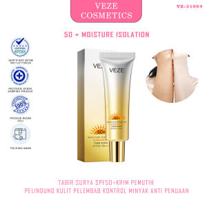 BPOM VEZE Tabir Surya SPF50+PA+++ Krim Pemutih Pelindung Kulit Pelembab Kontrol Minyak Anti Penuaan - FZ31004