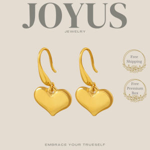 JOYUS Lowe Titanium Stainless Steel 18K Gold Waterproof Love Heart Earrings Birthday Gift Box
