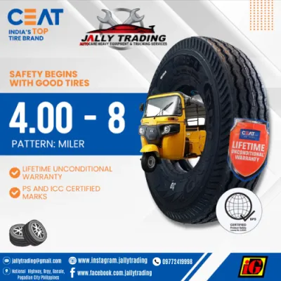 CEAT 4.00-8 Tire With Tube for Bajaj RE/TVS King/Piaggio APE