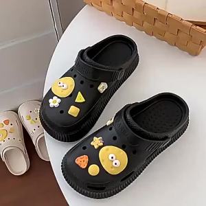 [Free Shipping] New style womens clogs for outdoor wear high-heeled fashionable non-slip suitable for home and beach cute thick-soled closed-toe lightweight slippers
