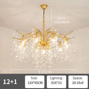 American Modern Ceiling Light Chandelier Luxury Bedroom Dining Living Room Crystal Pendant Lighs Home Decoration Gold Led Lights