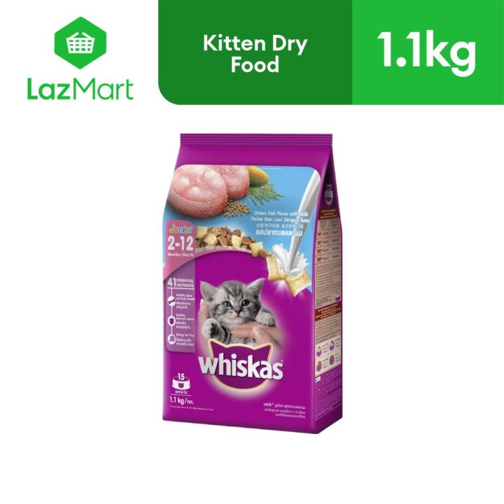 Whiskas Junior Ocean Fish with Milk Dry Pockets Cat Food for Kittens 1.1KG Lazada PH