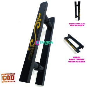 Gagang Pintu Stainless Minimalis Model Baut Tembus - Pilihan Panjang 33cm/45cm/60cm