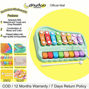 doudou High Quality Sound Portable Piano Mini Pocket Music Keyboard For Children with Rainbow Lights
