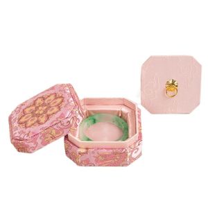 YOCKY Vintage Embroidery Bracelet Box Jewelry Display Luxury Pendant Necklace Ring Storage Mini Delicate Velvet Jewelry Box Women
