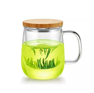 Cốc trà thủy tinh chịu nhiệt có lọc trà bằng thủy tinh S024A 500ml - Ly lọc trà thủy tinh chịu được nóng lạnh Samahome Shop