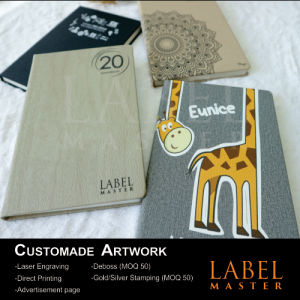 Personalize Corporate Diary A5 - WITH Logo or Name with Laser Engrave/UV Printing/Deboss