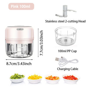 Electric Kitchen Food ChopperGarlic Masher Crusher USB Portable Meat Grinder For Kitchen Gadgets Penggiling Daging