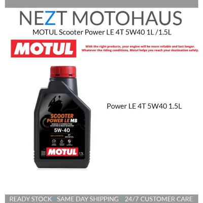 Motul Scooter Power 5W40 LE Fully Synthetic Engine Oil 1L / 1.5L NVX / NMAX / XMAX / ADV / HUSKY / XADV / VARIO