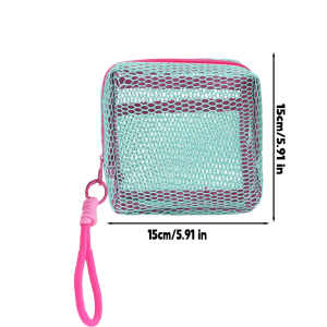 Portable Transparent Mesh Zipper Pouch / Large Capacity Wash Organizer Bag / Multipurpose Storage Case for Cosmetics Stationery