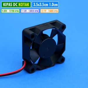 Kipas Biled Projie 3.5cm x 3.5cm Kipas DC Kotak 35mm x 35mm Kipas High Speed Brusless Ball Bearing DIY Pendingin Led Lampu Sorot Tembak Proji Projector DRL Tahan Hujan