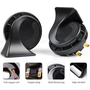 12V Ultra Loud Motorcycle/Car Dual-Tone Snail Horn Waterproof Motorcycle Accessory Ultra Loud Waterproof Alarm