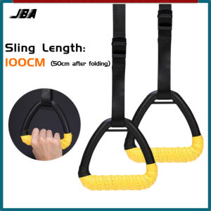 JBA Pull Up Lifting Rings A Pair Length Adjustable High Strength Load-bearing 150KG Anti Slip Durable Anti Broken Multifunctional Workout Suspension Ring Pull-up Belt