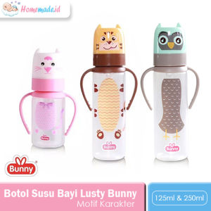 Botol Susu Anak Lusty Bunny Karakter Feeding Bottle With Handle 125ml & 250ml