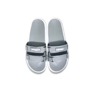 Ruuf - 0220 Strap Slide Sandal Pria Wanita - Grey/White