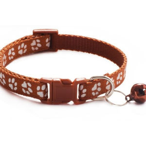 Multi-colors Paw Print Adjustable Cat Collar with Bell by Legitcapture