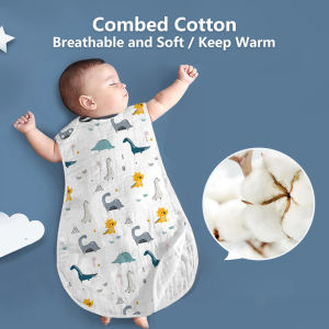 Einmilk Baby Sleeping Bag Soft Breathable 6 Layers 100%Cotton Adjustable Wearable Baby Blanket QSB21