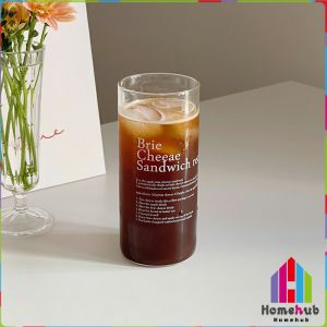 HB Transparent High-Quality Borosilicate Glass Water Cup 400ml Lightweight and Portable