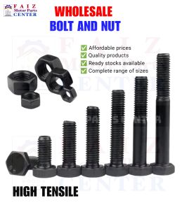 10sets. HIGH TENSILE 8x55mm HEX.CAPSCREW BOLT W/ NUT(Carbon steel / KS)- FINE THREAD