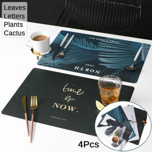 4Pcs Placemats Kitchen Dinning Table Place Mats Non-Slip Dish Bowl Placement Heat Stain Resistant Table Decorative Mats