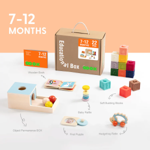 Montessori Wooden Educational Box for Baby 7–12 Months – Safe & Stimulating Learning