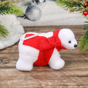 Dễ thương Gấu búp bê trắng Đồ trang trí Cây giáng sinh đồ trang trí năm mới đồ trang trí Xmas Quà Tặng
