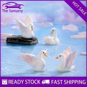 Samurry ✨Hot Sale✨ Cartoon Cute Resin Goose Swan Model Miniature Figurine Car Ornaments Crafts Creative DIY Home Decoration Accessories Gifts