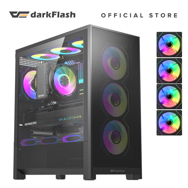 darkFlash AIR400 Luxury Mesh E-ATX PC Case With 4pcs ARGB Fans | Lazada ...