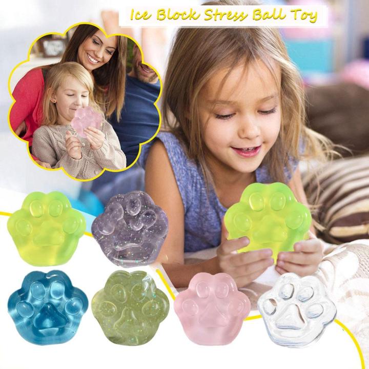 Kawaii Mochi Squishy Toys Mini Cat Paw Ice Block Stress Stress Toy Cube ...