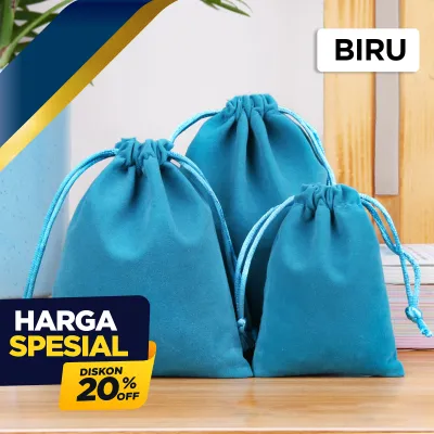Travel Pouch Mini Beludru Kantong Kain Halus Kantong Serut Aksesoris Souvenir Hampers Drawstring