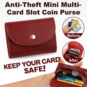 Womens Multicard Compact Mini Card Holder Large Capacity Antitheft Coin Purse Genuine Leather Drivers License Case