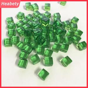 Heabety 50 cái/bộ khối lập phương trong suốt 8mm xúc xắc trong suốt góc vuông pha lê nhiều màu sắc