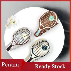 [PAM] Creative Simulation Tennis Racket Hair Caw Acetic Acid Shark Clip Fashion Casual Hairpin For Girls Headwear Hair Accessories