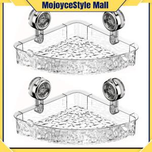 Clear Wall Mount Toothbrush Holder with Suction Cup Bathroom Storage Shelf for Bathroom Organization