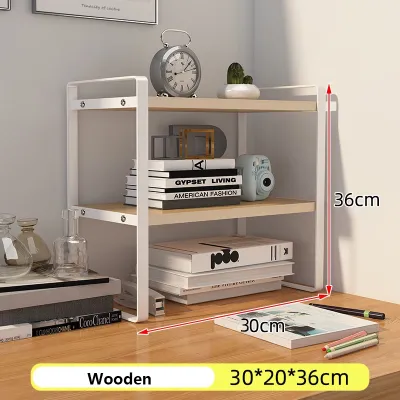 AIBM 2/3 Tier Desktop Storage Rack Desktop Organizer Multi Layer Bookshelf Office Student Small Bookshelf