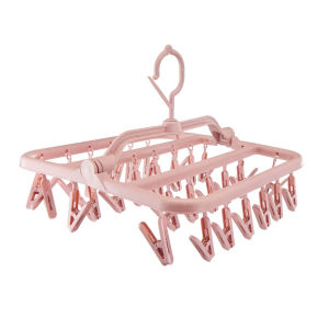 Buy1 Take1! BabyZoom Plastic Hanger 2pcs 32Clip Folding Hanger Folding Clip Drying Clothes Foldable 32 Peg Windproof Clothes Hanger Dryer Windproof Hanger Rack Clips Socks Dryer Hanger Underwear/Socks Hanging Hook Balcony Rotatable Cod 2pcs Organiser Set
