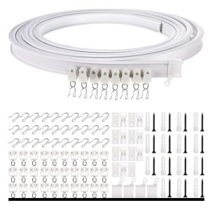 Seekiny 3M/5M Flexible Ceiling Mounted Curtain Track Rail Straight Slide Windows Balcony Plastic Bendable