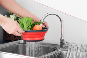 Kichen Foldable Collapsible Silicone Colander R-04 Fruit Vegetable Strainer Basket Wash