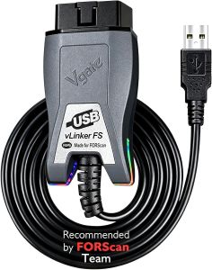 VLINKER FS OBD2 Scanner OBDII USB Adapter Code Reader Diagnostic Tool for FORScan with HS/MS-CAN Auto Switch