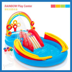 INTEX Rainbow Play Center Children Toy Playground Swimming Pool Swim Gelongsor Air Kolam Renang Mainan Budak 57453彩虹乐园水池