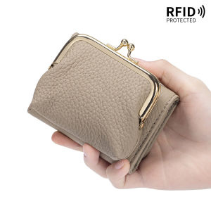 Genuine Genuine Leather Multifunctional Mouth Gold Coin Purse Short 30% Off Portable Design Suitable for Women Daily Use Convenient Storage Coins