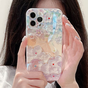 Phone Case OPPO A79 A58 A38 A18 A78 5G A98 A77 A96 A76 A17 A17k Shiny Cherry blossoms Flower pattern soft silicone Phone Casing OPPO A79 5G Phone cover
