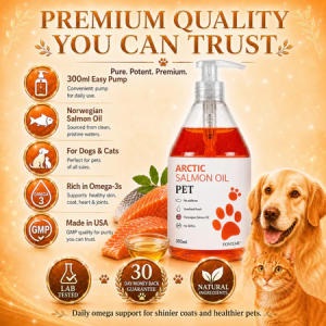 Boosts Immune System Tovitar® 300ml Pure Norwegian Salmon Oil For cats and dogs of all ages Shiny coat Increased appetite