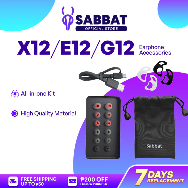 Sabbat Earphones Accessories Pouch Eartips Earhooks Charging Cable